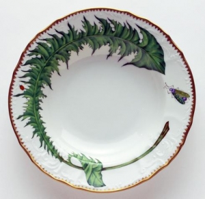 Anna Weatherley Green Leaf Rim Soup