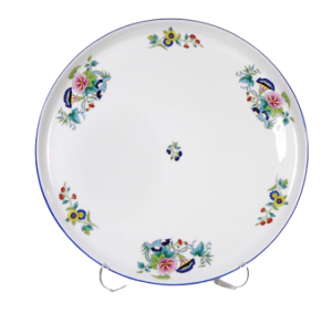 Royal Limoges Paradis Bleu Round Cake Plate - 11.8"