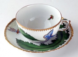 Anna Weatherley Green Leaf Tea Cup & Saucer