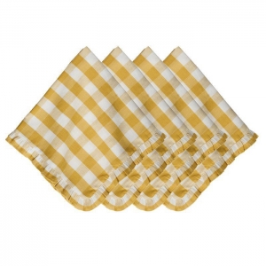 Juliska Gingham Ruffle Napkin Set/4 - Sunshine
