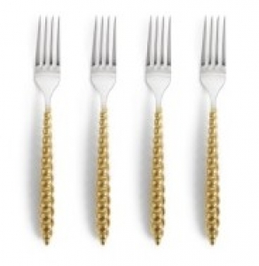 L'Objet Jessica McCormack Shell Gold Stainless Luncheon Forks - Set 4