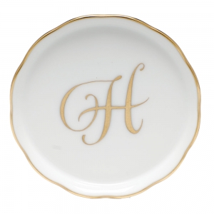 Herend Monogram Coaster - H