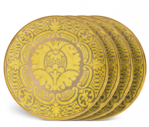L'Objet Fortuny Orsini Yellow Dessert Plate / 8"- Set 4