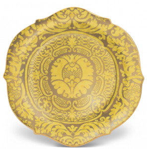 L'Objet Fortuny Orsini Yellow Round Large Platter - 14"