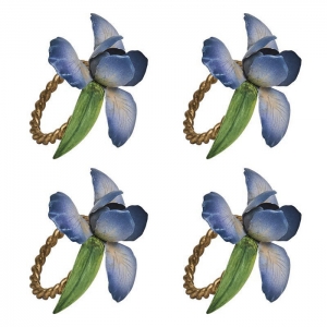 Juliska Meadow Walk Iris Napkin Ring Set/4 - Chambray