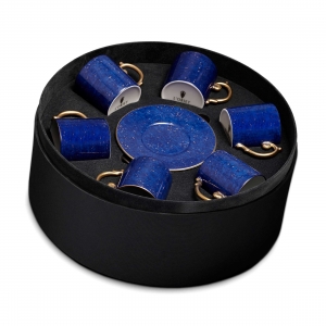 L'Objet Lapis Espresso Cup + Saucer  Gift Box Set 6