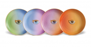 L'Objet Lito-Eye Canape Plates - Assorted S/4