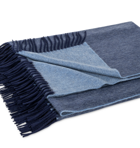 Matouk Paley Throw Navy/Chambray