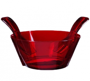 Mario Luca Giusti Red Salad Bowl w/ Servers - 10"
