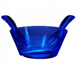 Mario Luca Giusti Blue Salad Bowl w/ Servers - 10"