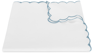 Matouk Dakota Table Runner White/Hazy Blue - 16 x 108