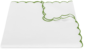 Matouk Dakota Tablecloth White/Grass - 70 Round