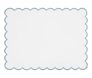 Matouk Dakota Placemat White/Hazy Blue - Set of 4