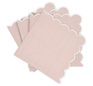 Matouk Dakota Napkin Pink/White - 22" Square - Set of 4