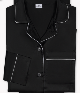 Matouk Nocturne Pajama Set - Black/Bone