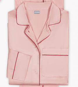 Matouk Nocturne Pajama Set - Pink/Scarlet