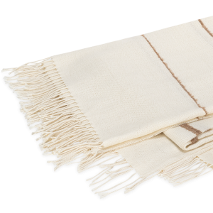 Matouk Amelia Stripe Throw - Parchment