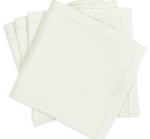 Matouk Valentina Hemstitch Napkin Ivory - 22" Square - Set of 4