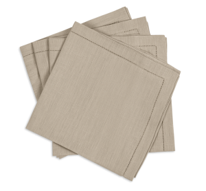 Matouk Valentina Hemstitch Napkin Oat - 22" Square - Set of 4