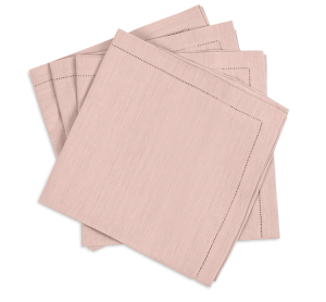 Matouk Valentina Hemstitch Napkin Pink - 22" Square - Set of 4