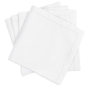 Matouk Valentina Hemstitch Napkin White - 22" Square - Set of 4