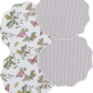 Matouk Reversible Quilted Placemat Baudin Pink / Matteo Bark - Set of 4