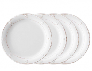 Juliska Berry & Thread Melamine Dessert/Salad Plate Whitewash - Set/4