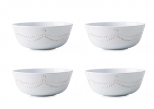 Juliska Berry & Thread Melamine Cereal/Ice Cream Bowl Whitewash - Set/4
