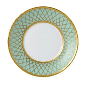 Royal Crown Derby Majestic - Mint Green Saucer 6"