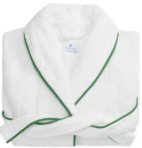Matouk Cairo Bath Robe - White / Palm