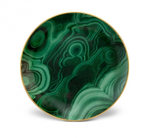 L'Objet Malachite Canape Plate (Set of 4)