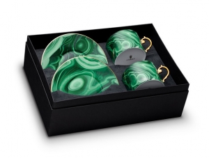 Malachite Tea Cup + Saucer (Gift Box of 2)