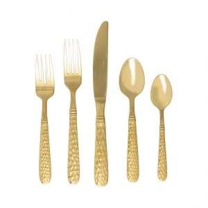 Vietri Martellato Gold 5 Piece Setting