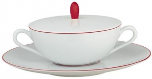 Raynaud Monceau - Rouge Cream Soup Cup & Saucer (without cover)