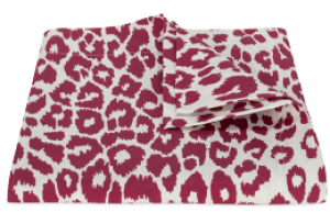 Matouk Iconic Leopard Table Runner Crimson - 16 x 108