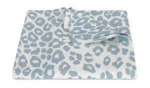 Matouk Iconic Leopard Tablecloth Sky - 70 Round