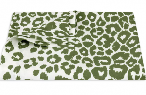Matouk Iconic Leopard Tablecloth Green - 70 x 162