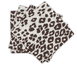Matouk Iconic Leopard Napkin Cinder - 22" Square - Set of 4