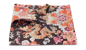 Matouk Magic Mountain Tablecloth Chocolate Persimmon - 70 Round