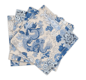 Matouk Magic Mountain Napkin Porcelain Blue - 22" Square - Set of 4