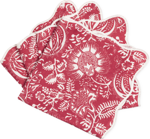 Matouk Granada Scarlet Napkin - 22" Square - Set of 4