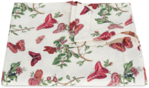 Matouk Baudin Butterfly Tablecloth Ruby - 70 x 126