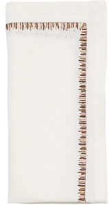 Kim Seybert Filament Napkin / White + Brown - Set 4