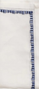 Kim Seybert Filament Napkin -White/Navy - Set 4