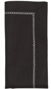 Kim Seybert Classic Napkin Black -Set 4