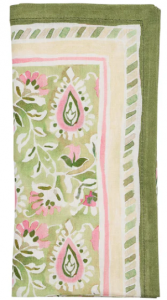 Kim Seybert Mira Napkins Green / Pink - Set4
