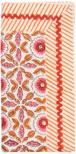 Kim Seybert Majorelle Napkins White / Pink / Orange - Set 4
