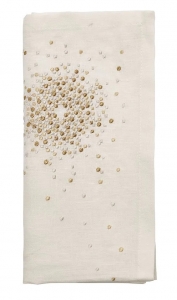 Kim Seybert Starburst Napkin -White/Gold/Silver - Set 4