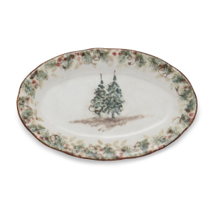 Arte Italica Natale Small Oval Dish - 8.75"