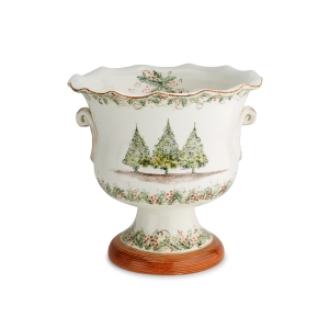 Arte Italica Natale Footed Cachepot - 13"